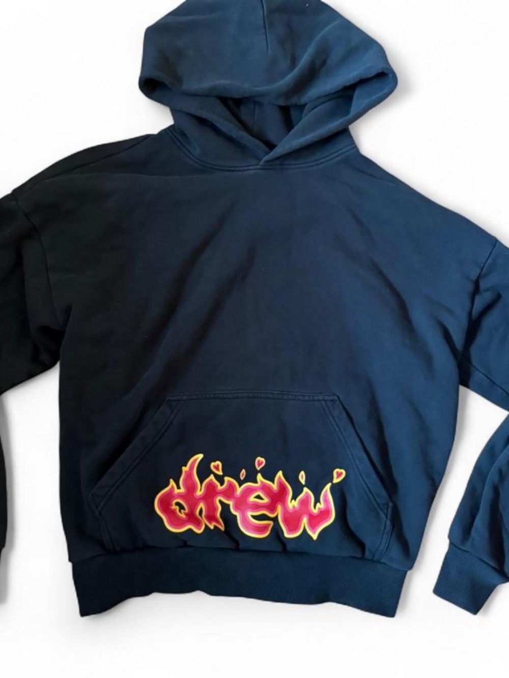 drew house gray hoodie with yellow tag